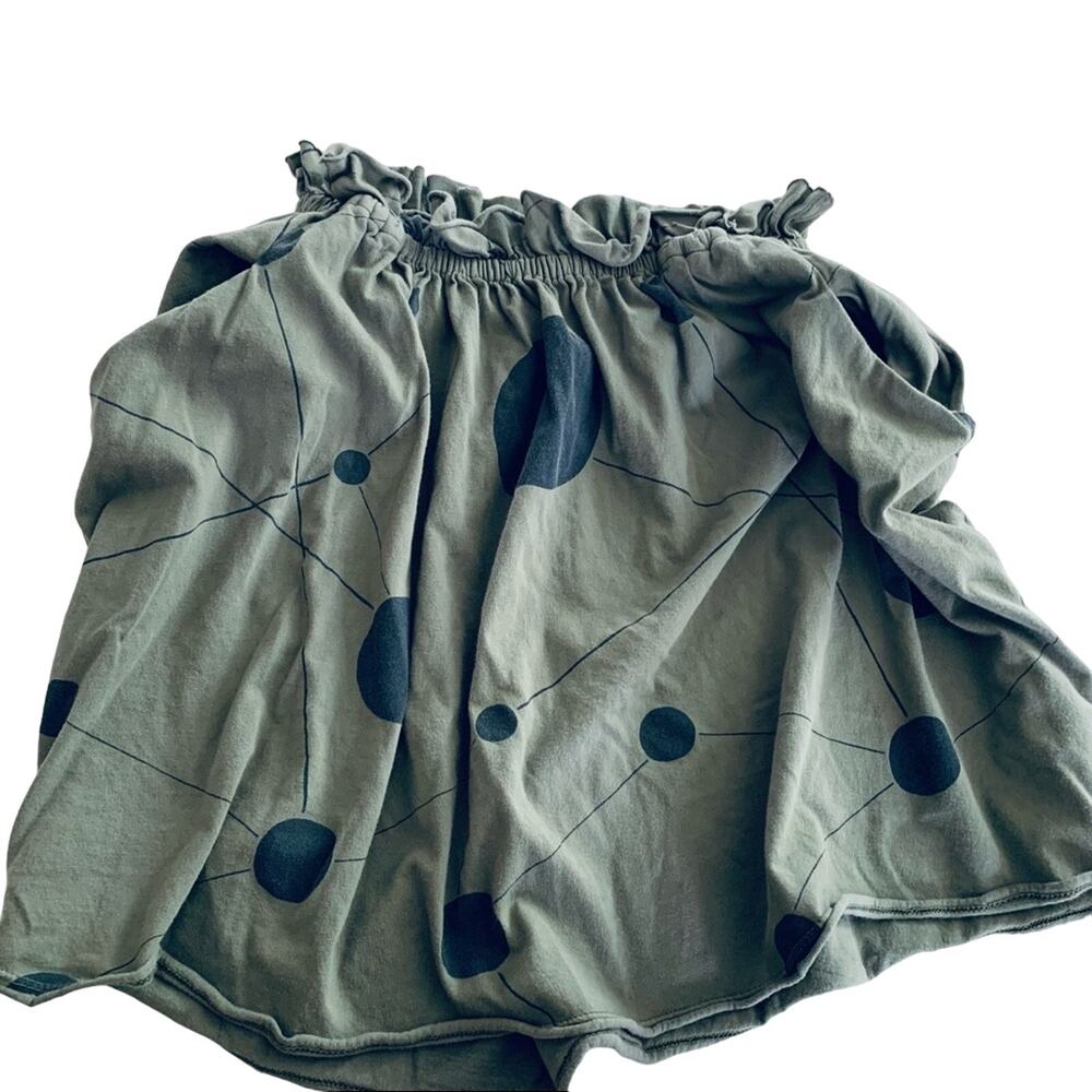 Barn Of Monkeys girls green geometric print jersey paper bag skirt size 14